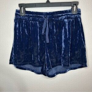 Aerie navy blue velvet velour loungewear shorts women's size XS